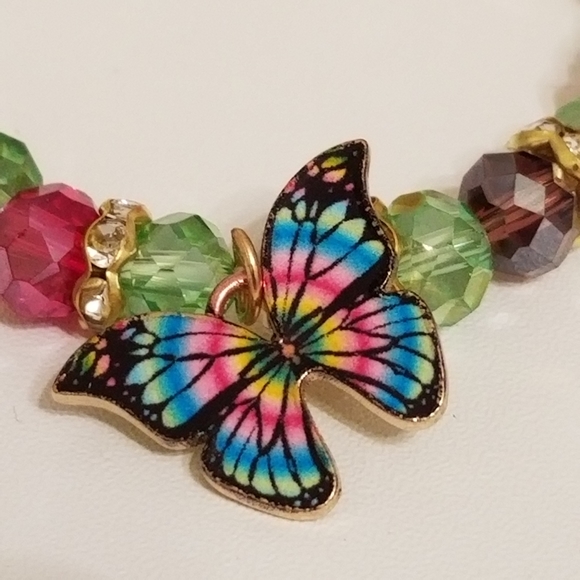 3/$25🦋 Multicolor Charm Bracelet with Butterfly charm New - Picture 2 of 7
